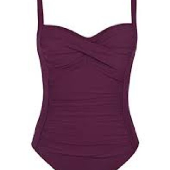 Women's 1 Piece Swimsuit Front Twist Bathing Suits Tummy Control Swimwear SIZE 8 - Picture 2 of 8
